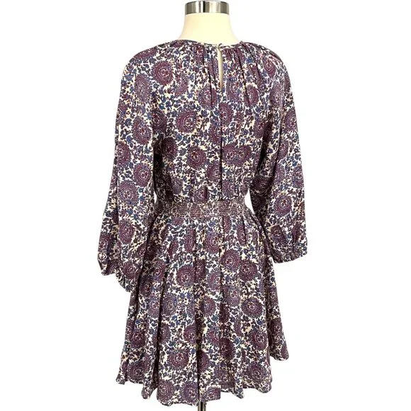 J. Crew Palermo Smocked Waist Mini Dress Floral Bouquet Linen Size Small S - Picture 7 of 16